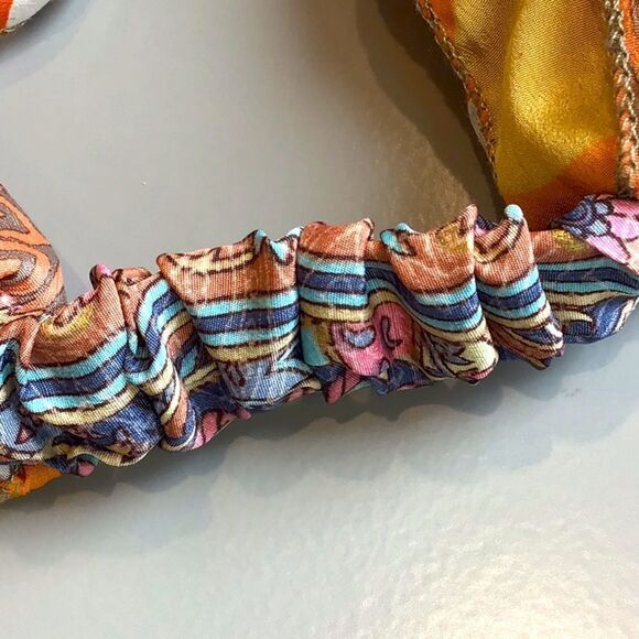 Paths of the Spirit Multicolored Multi Print Ribboned Sari Strip Headband NEW - Picture 5 of 7